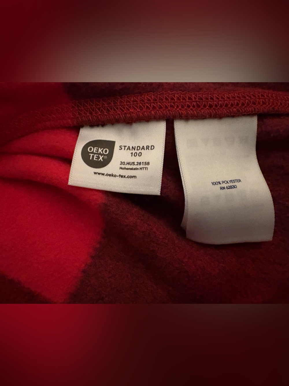 Lands' End Men's Red and Black Buffalo Plaid Quarter-Zip Sweater - Picture 9 of 11